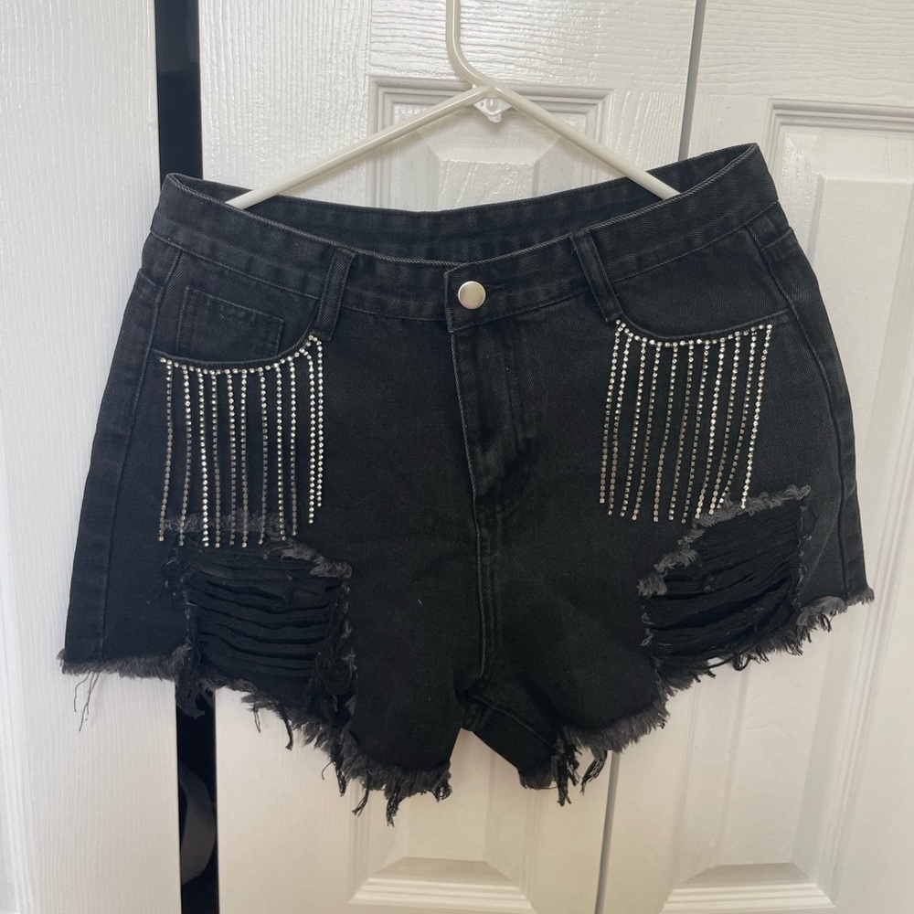 Black rhinestone shorts from CYLADY. Size medium. Never worn before.